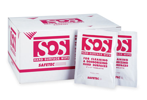 SOS TM Surface Cleaner 8 in x 11in towelette-150 per case S.O.S. tm Surface Cleaner 8 x 10 towelette-50 per bx.
